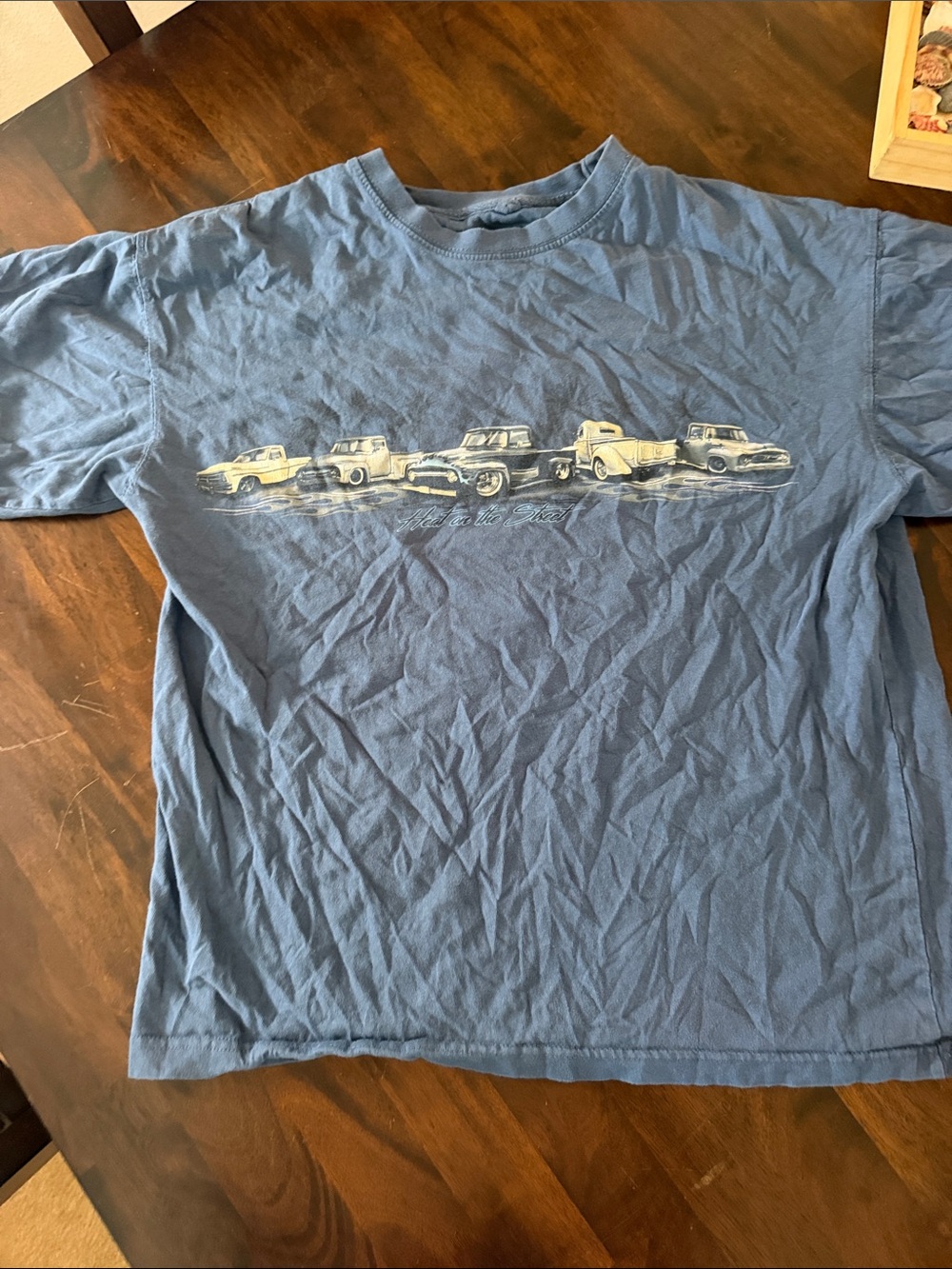 Newport Blue 100% Cotton Blue Classic Trucks Graphic T‑Shirt